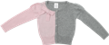 SOSOOKI Knitted Spliced Bow Cardi - Pink & Grey